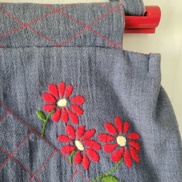 Vintage 1970’s Handmade Reversible Denim Handbag Purse. Medium blue quilted - Picture 4 of 12